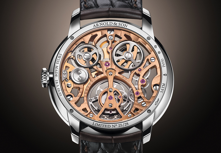 ARNOLD&SON亞諾表Ultrathin Tourbillon Skeleton鉑金款背面